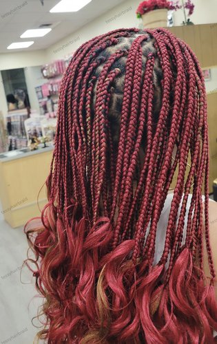 Braids with French curls